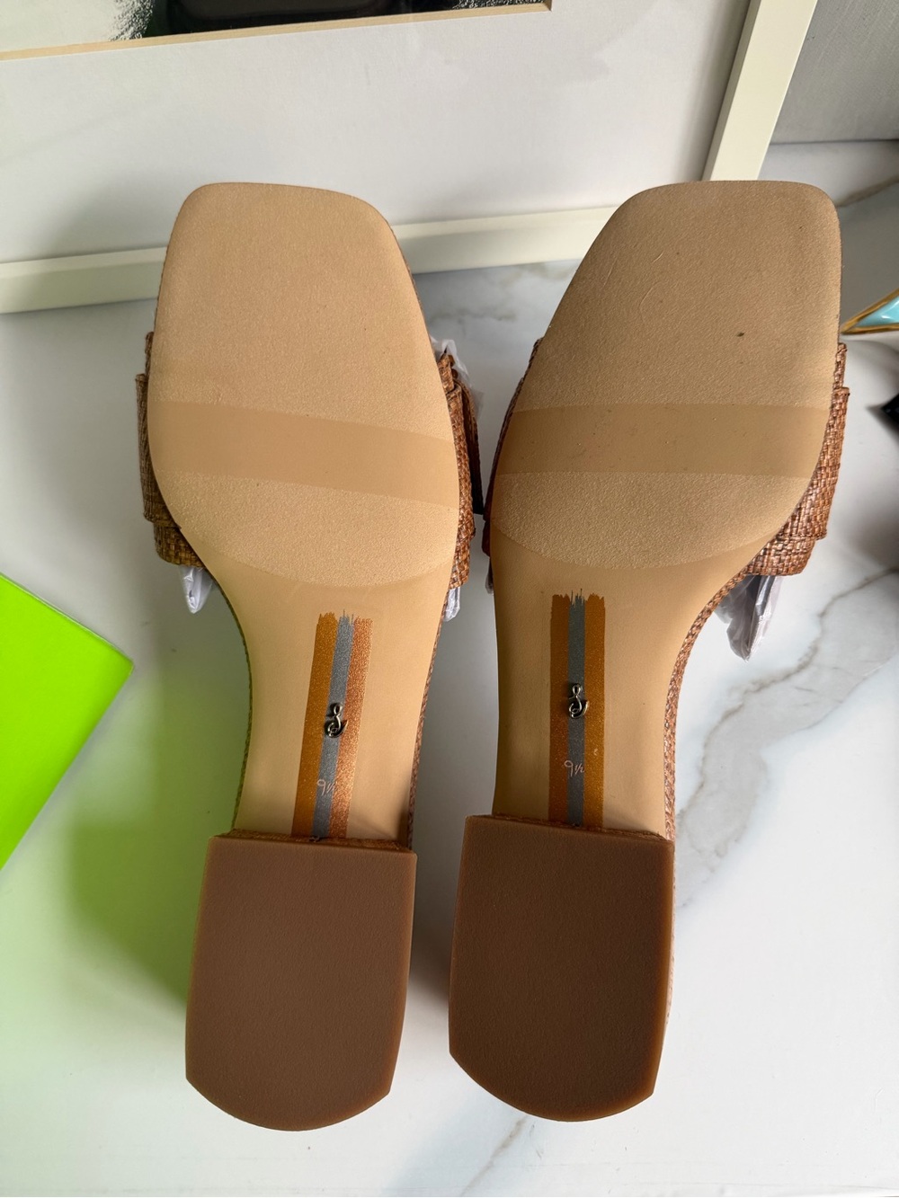 Sam Edelman Tan Woven Buckle Slide Mules - Picture 4 of 4